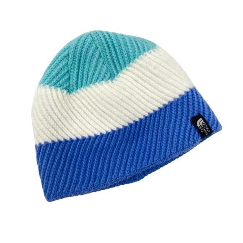 North Face‎ Blue Striped Ribbed beanie